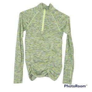 Athleta Sportswear Woman’s Yellow and Grey Long Sleeve Quarter Zip Size Small
